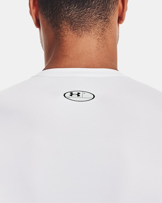 Men's HeatGear® Long Sleeve, White, pdpMainDesktop image number 3